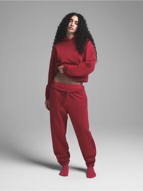 Skims Cotton Fleece Sweatpants in Brick